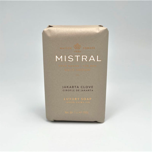 Mistral Men's Luxury French Bar Soap 7oz 200g - Jakarta Clove