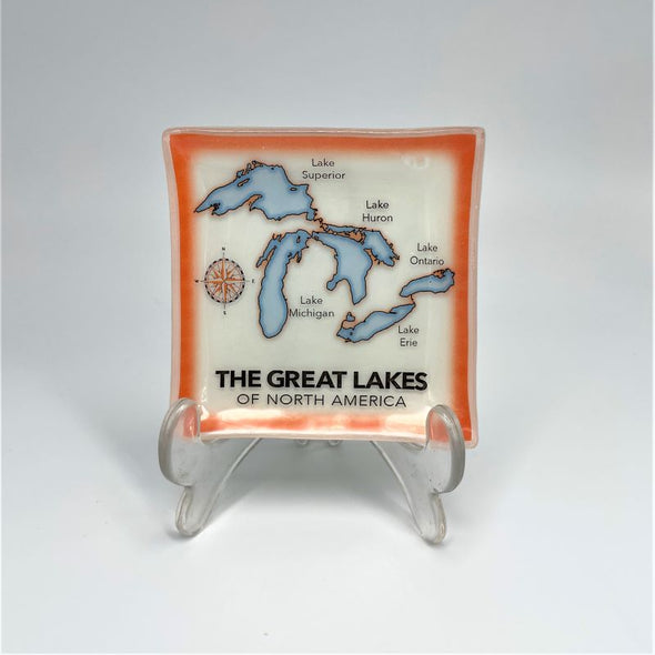 PamPeana Handmade Glass Soap Dish - Great Lakes