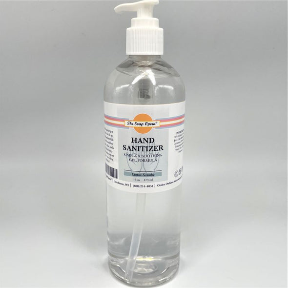 natural lightly scented natural hand sanitizer gel low alcohol content custom scent fragrance for covid 16 ounces in clear bottle
