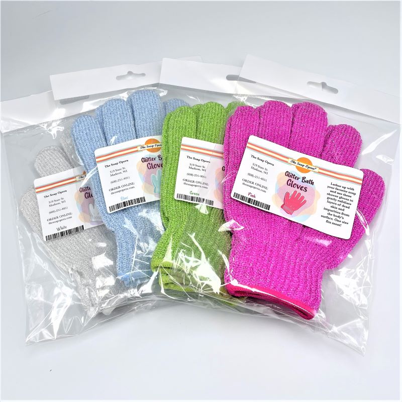 The Soap Opera Glitter Bath Gloves