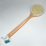 the soap opera natural wood boar bristle bath brush with handle for back body skin exfoliating shower care with massage nubs