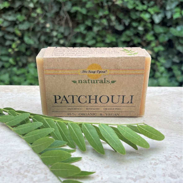 patchouli scented 7's natural essential oil bar soap 4 ounces brown color
