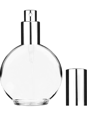 Round Design Clear Glass Perfume Bottle 4.3oz 128ml with Spray Pump