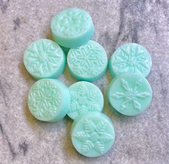 the soap opera small snowflake winter blue jade iris scented handmade soaps