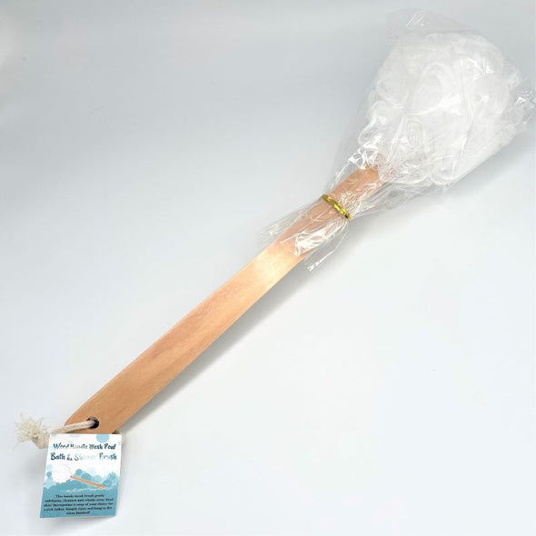 the soap opera wood handle mesh pouf bath shower brush loofah scrub for soap gel lather