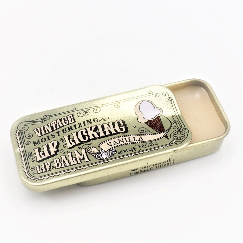 Vintage Lip Licking Lip Balm Tin 4g -  Vanilla