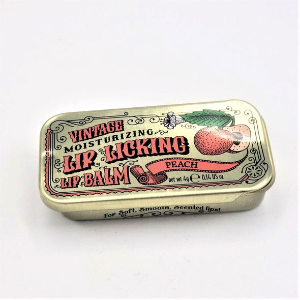 Vintage Lip Licking Lip Balm Tin 4g -  Peach
