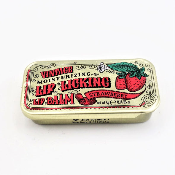 Vintage Lip Licking Lip Balm Tin 4g -  Strawberry
